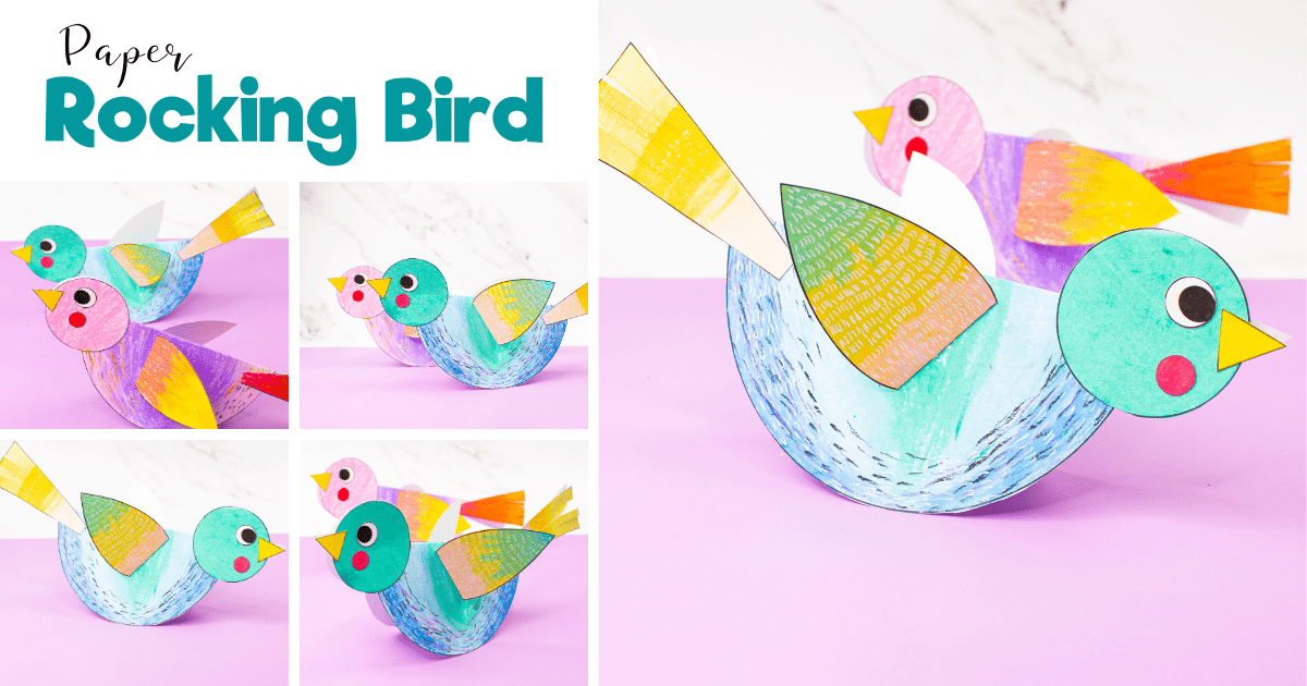 Rocking paper bird craft