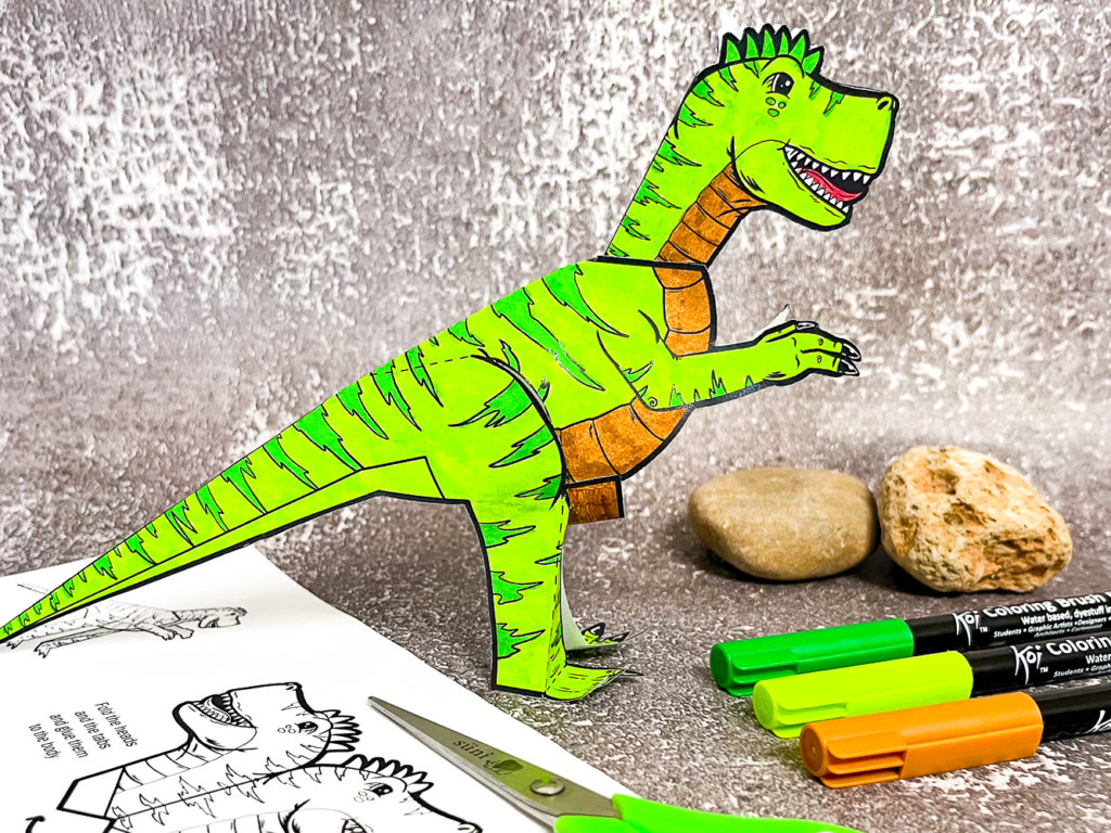 D tyrannosaurus rex paper dinosaur craft