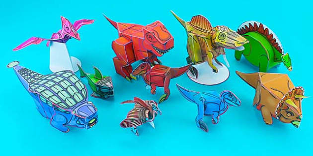 D dinosaur paper models teacher