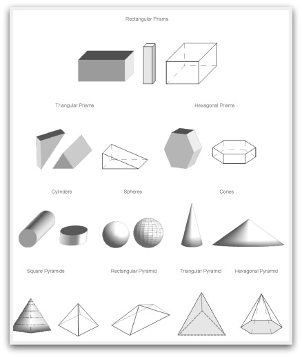 Geometric shapes to print cut color and fold