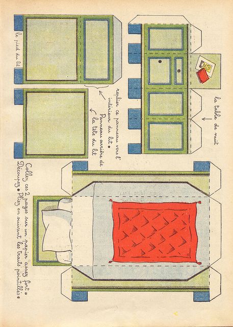 Dec chambre paper dolls paper furniture paper doll house