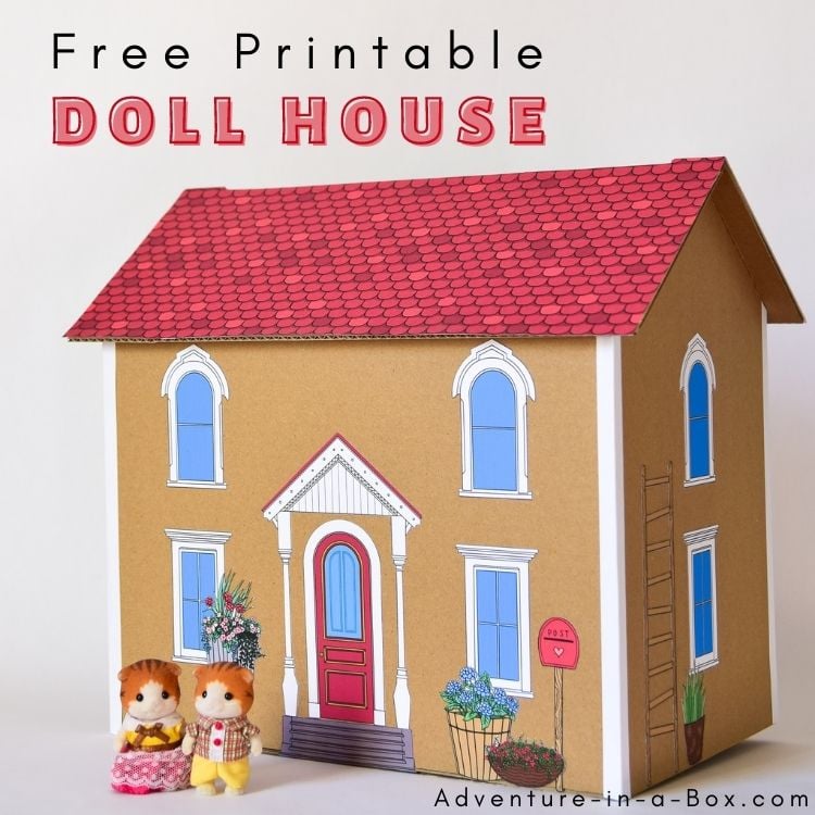 Free printable dollhouse template adventure in a box