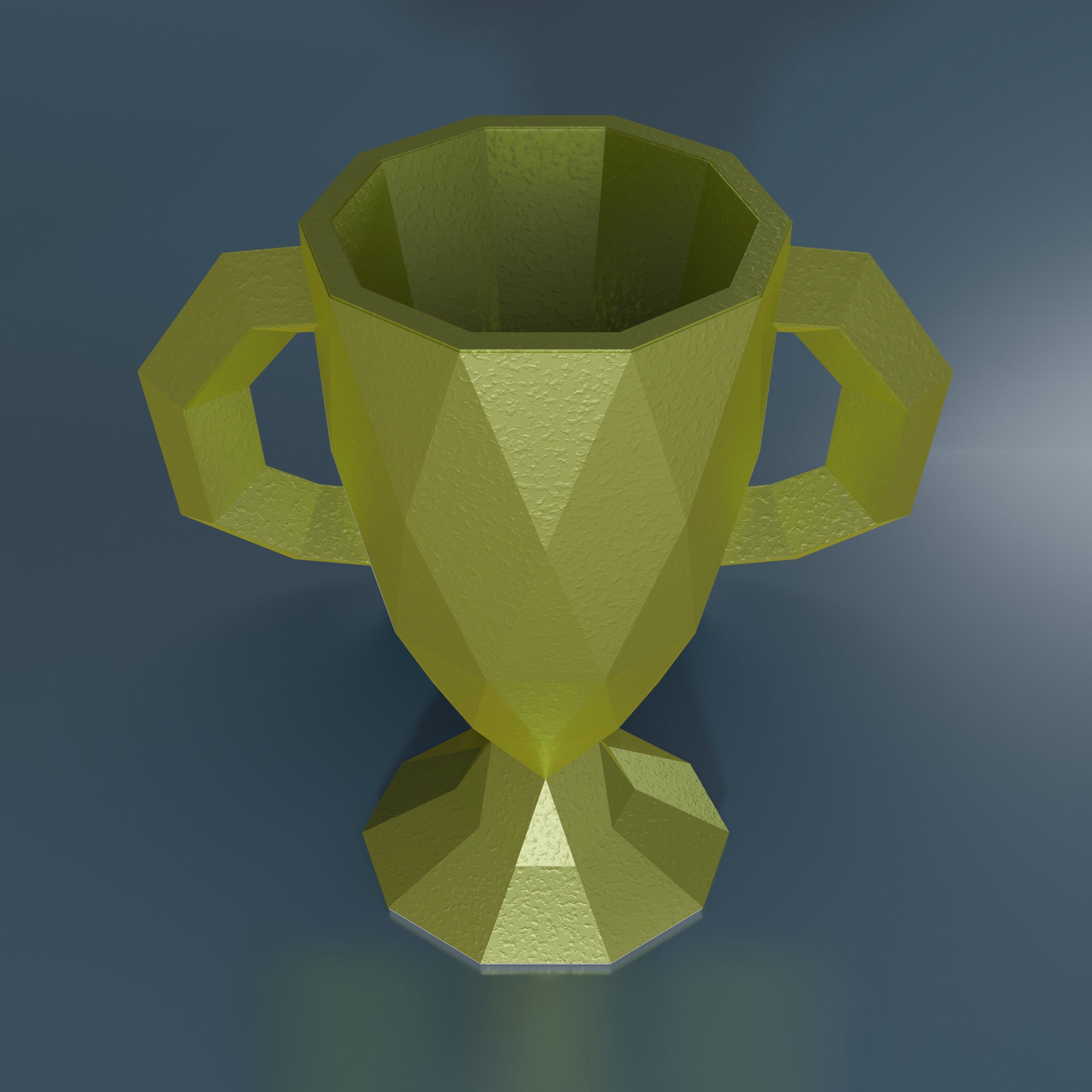 D papercraft low poly trophy cup diy big paper trophy sculpture pdf download artem craft studio