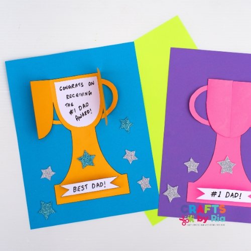 Fathers day trophy craft with printable template