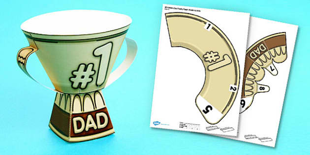 D fathers day paper trophy template