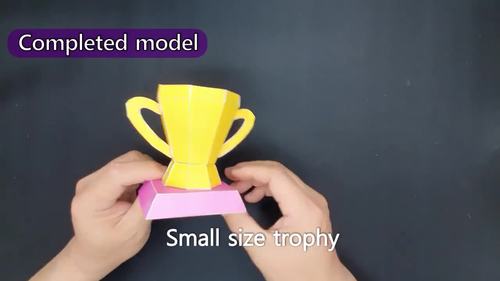 Diy d paper trophy papercraft prize origami award paper cup activities