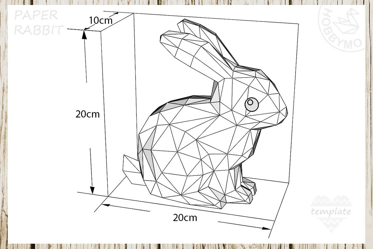 Rabbit sitting d papercraft template