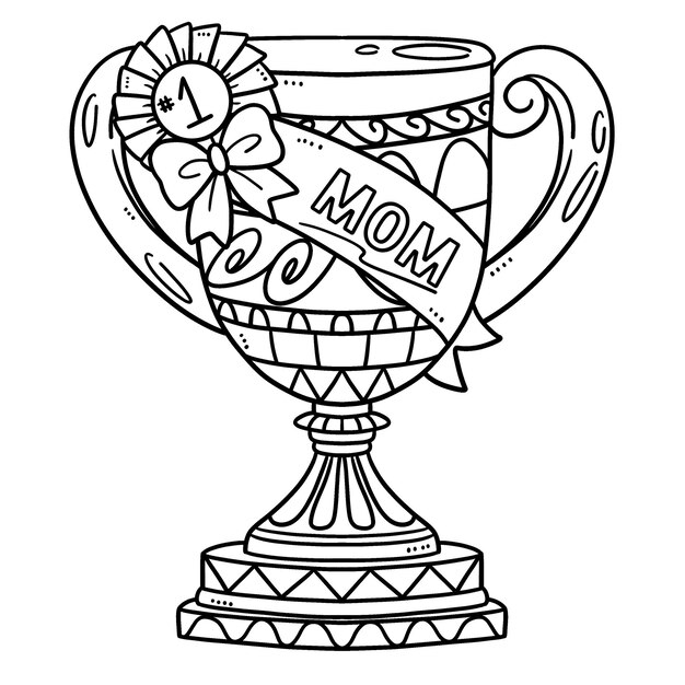 Trophy coloring page vectors illustrations for free download