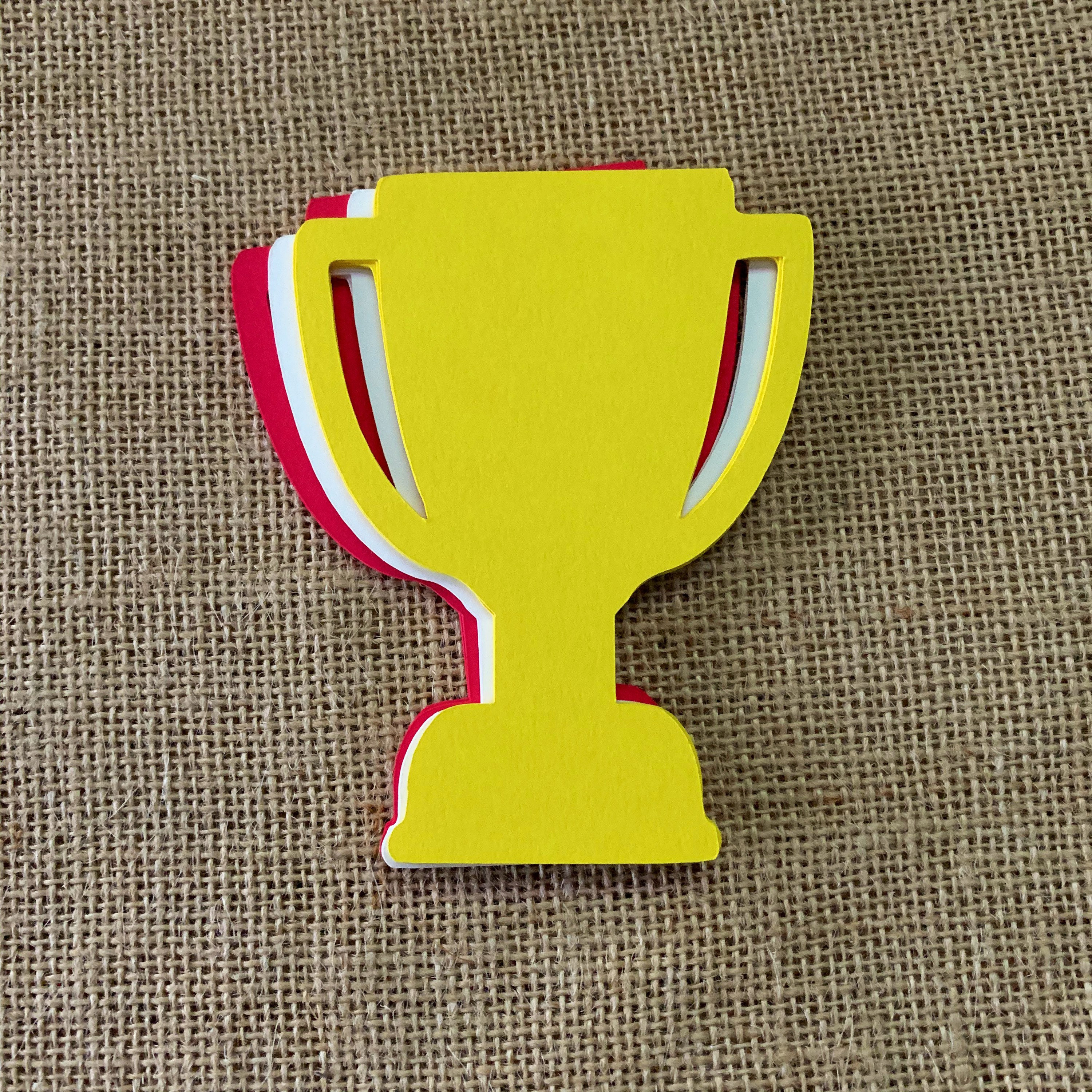 Trophy paper cut outs set of award shaped die cuts award tags trophy tag shape paper trophies