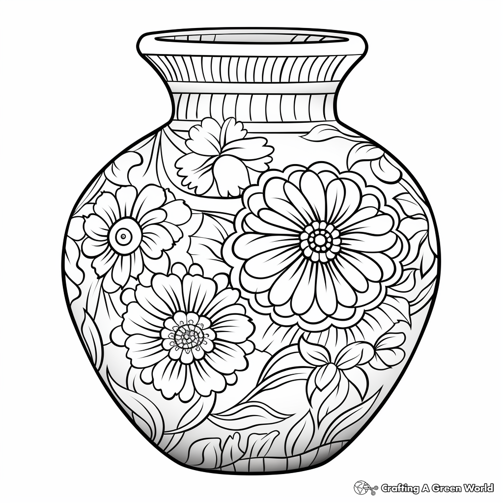 Empty vase coloring pages