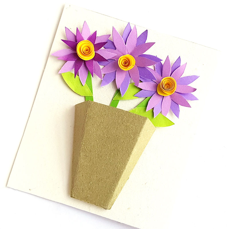 D flower bouquet card