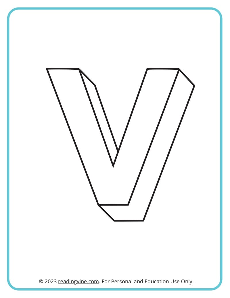 Letter v coloring pages