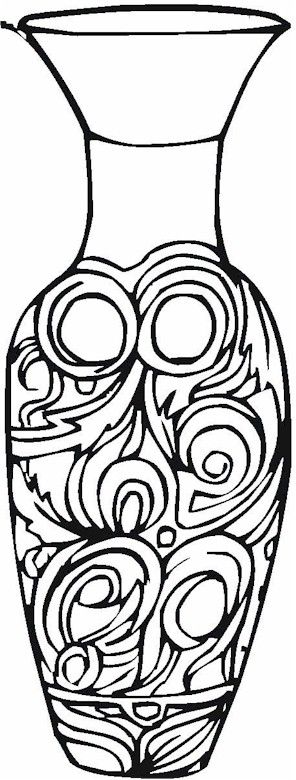 Vase pottery coloring page diy vase coloring pages paper vase