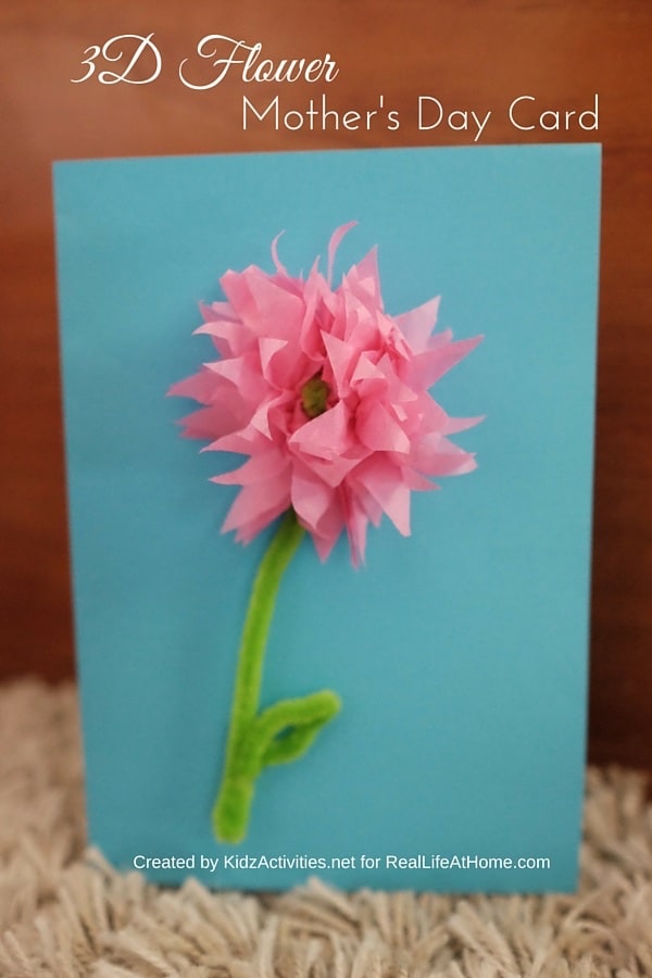 D flower mothers day card craft step