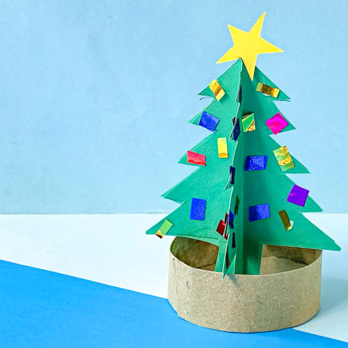 D paper christmas tree craft free template