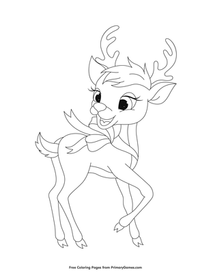 Cute reindeer coloring page â free printable pdf from