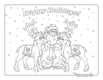 Reindeer coloring pages for kids adults free printables