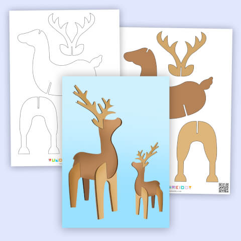 Free printable christmas deer template for kids