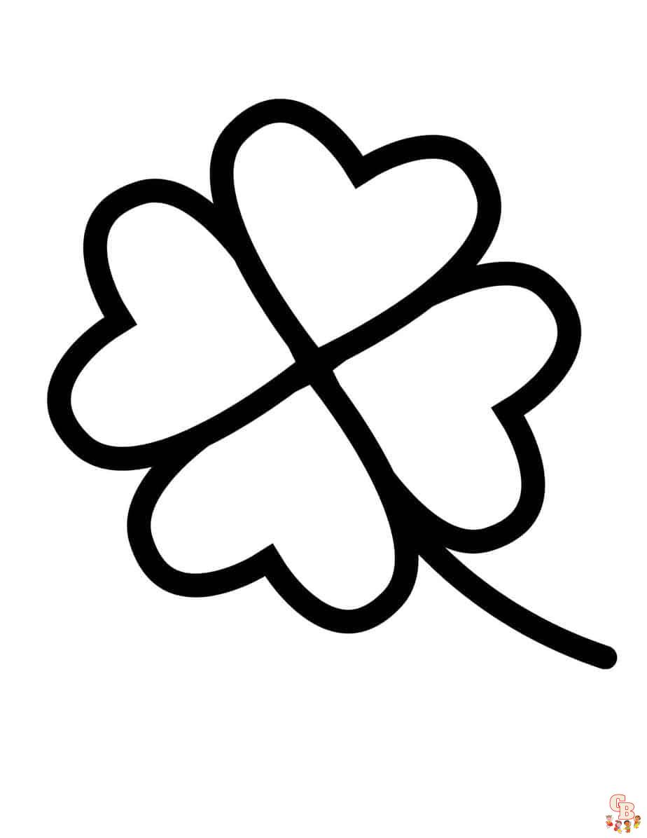 Four leaf clover coloring pages