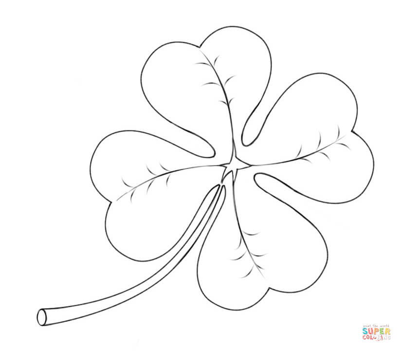 Four leaf clover coloring page free printable coloring pages