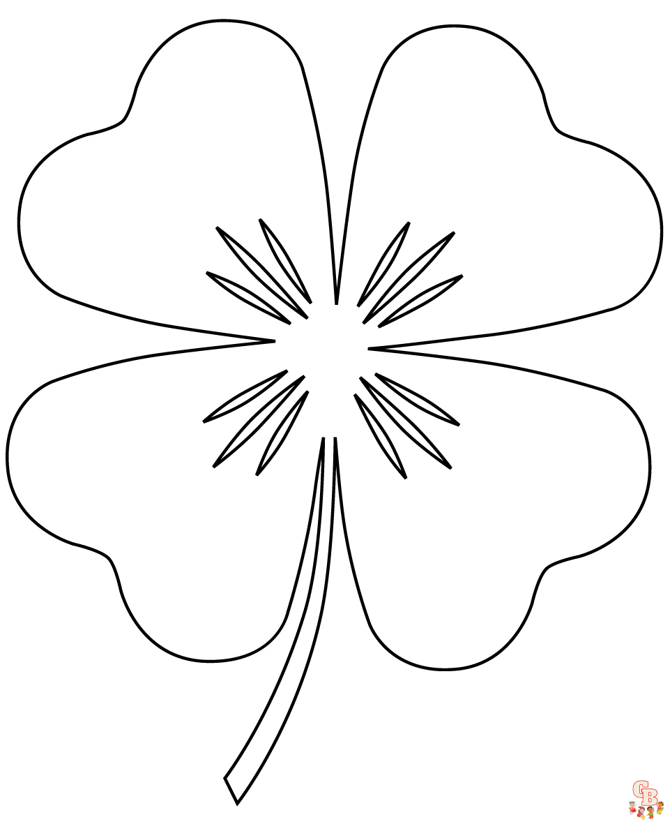 Four leaf clover coloring pages