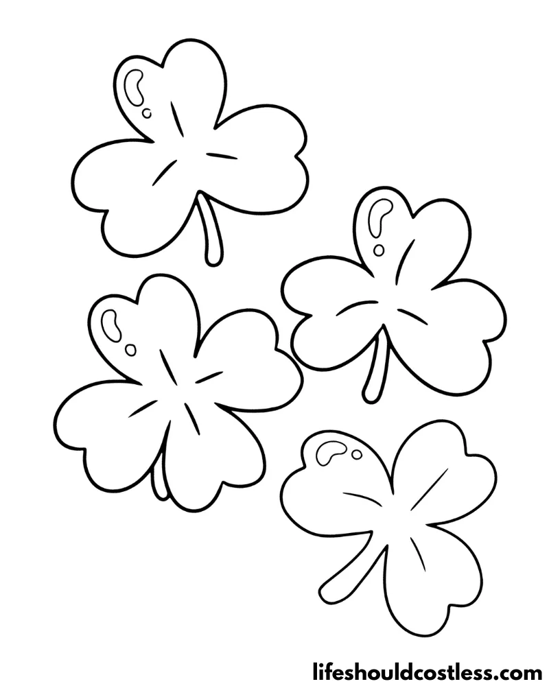 Clover coloring pages free printable pdf templates