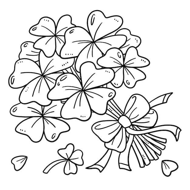 Page clover coloring vectors illustrations for free download