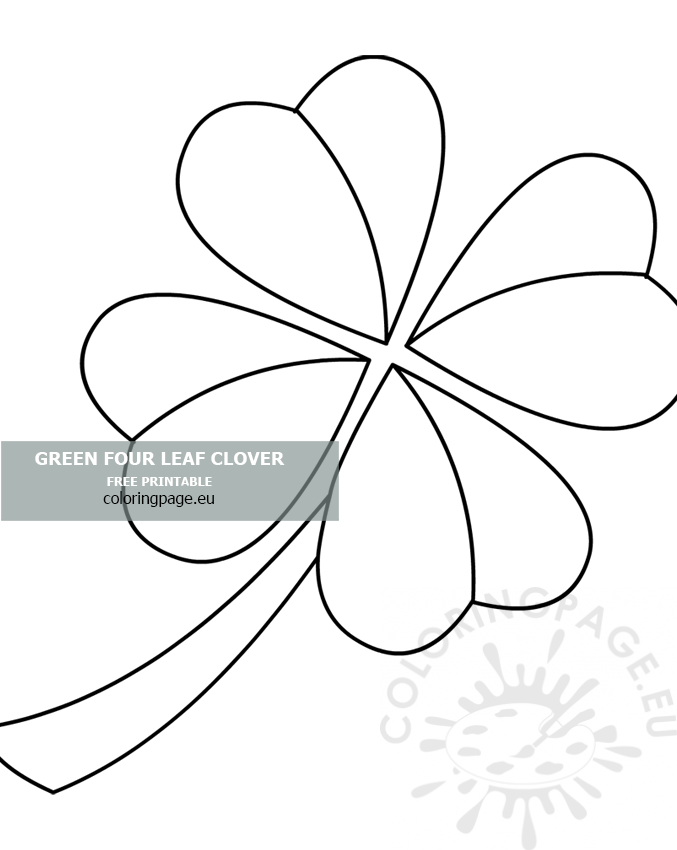 Leaf clover outline printable coloring page