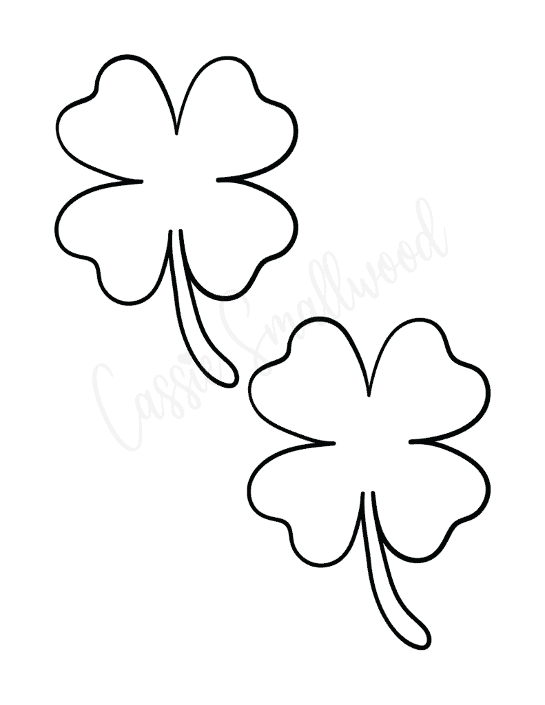 Cute four leaf clover printable templates