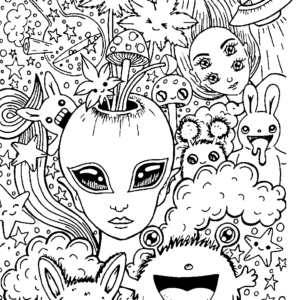 Psychedelic coloring pages printable for free download