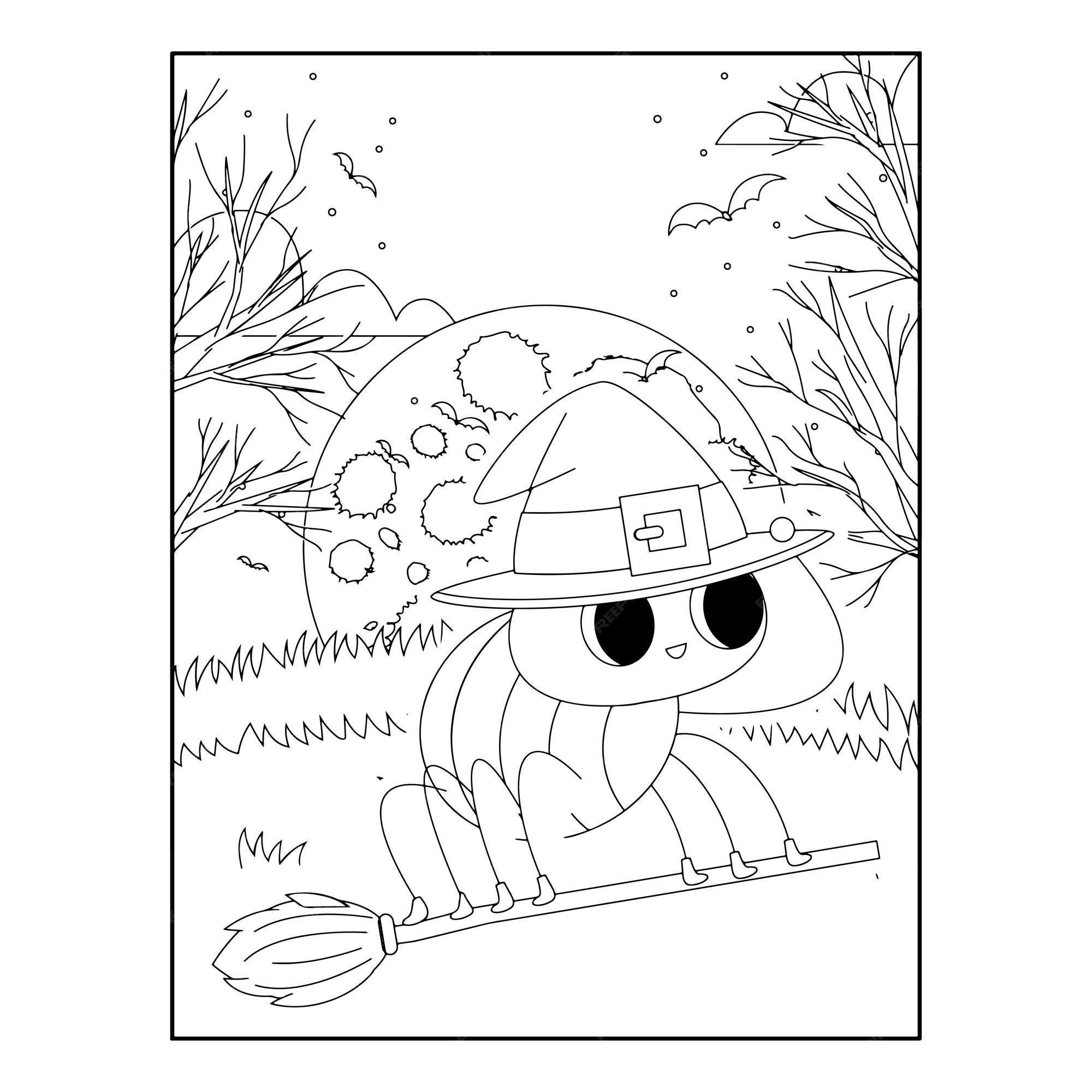 Premium vector halloween coloring pages for kids