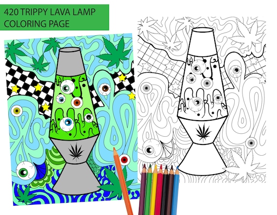 Instant download trippy lava lamp printable coloring page