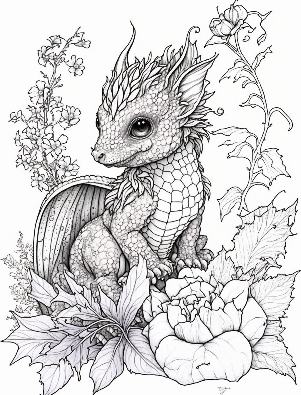 Adult and kids coloring book page digital downloadcoloring page p