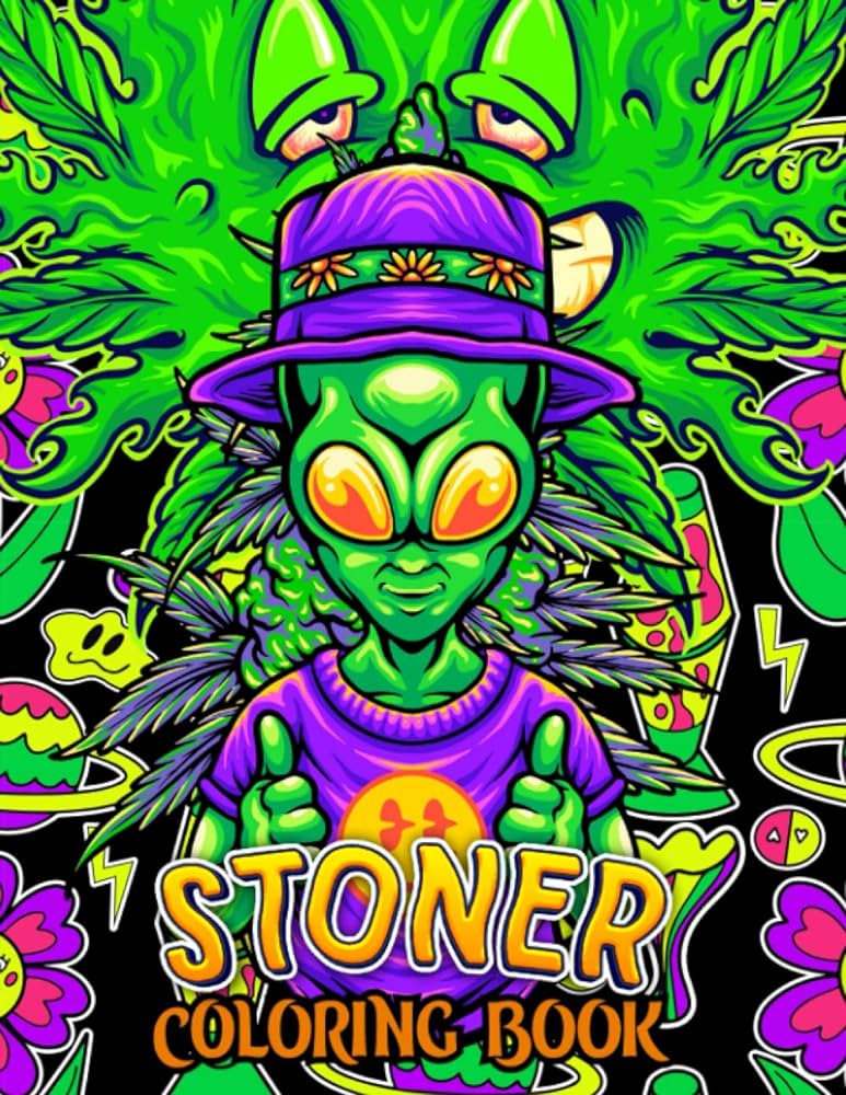 Stoner loring book trippy psychedelic loring pages for adults weed loring book for relaxation and stress relief awesome gift for men and women bobby myers books