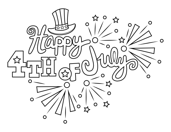 Printable patriotic fourth of july coloring page