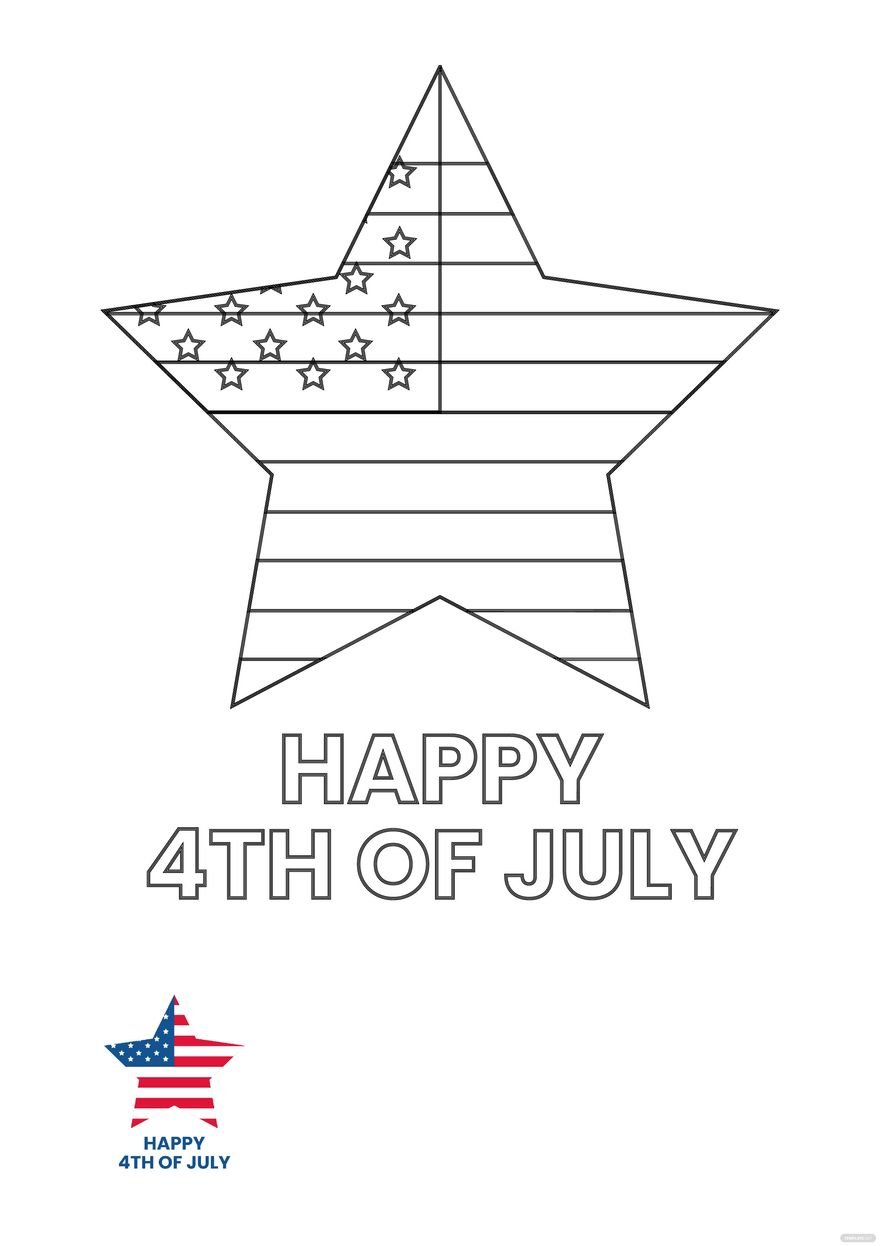 Free happy th of july coloring page