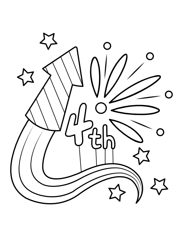 Printable th of july fireworks coloring page