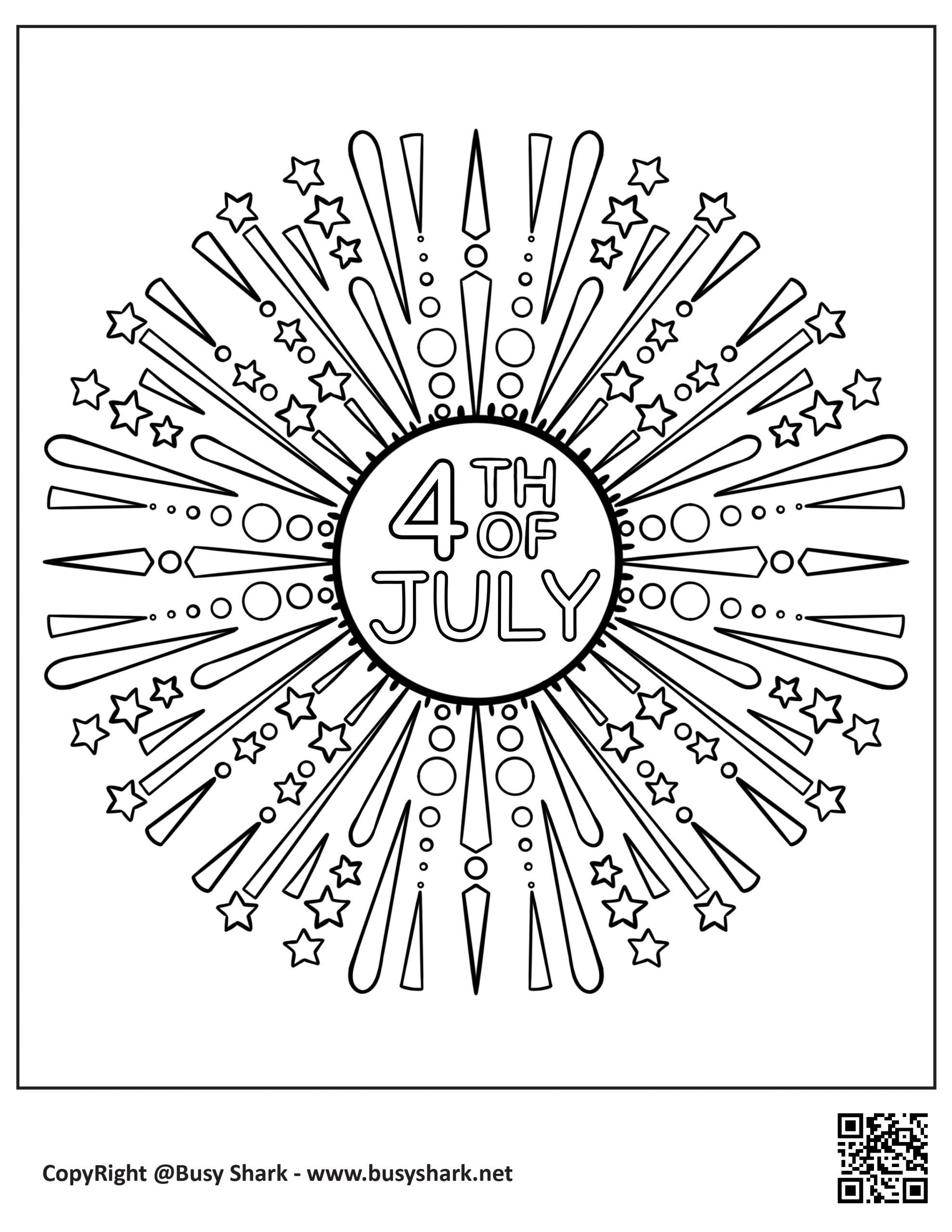 Th of july happy independence day free coloring page