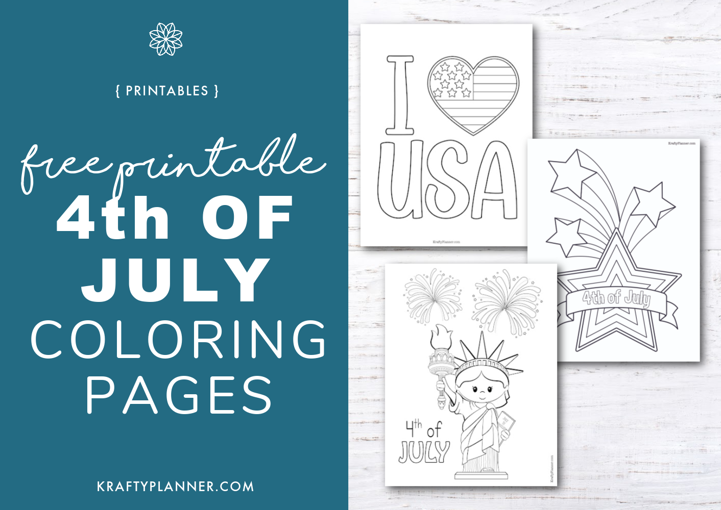 Free printable th of july coloring pages â krafty planner