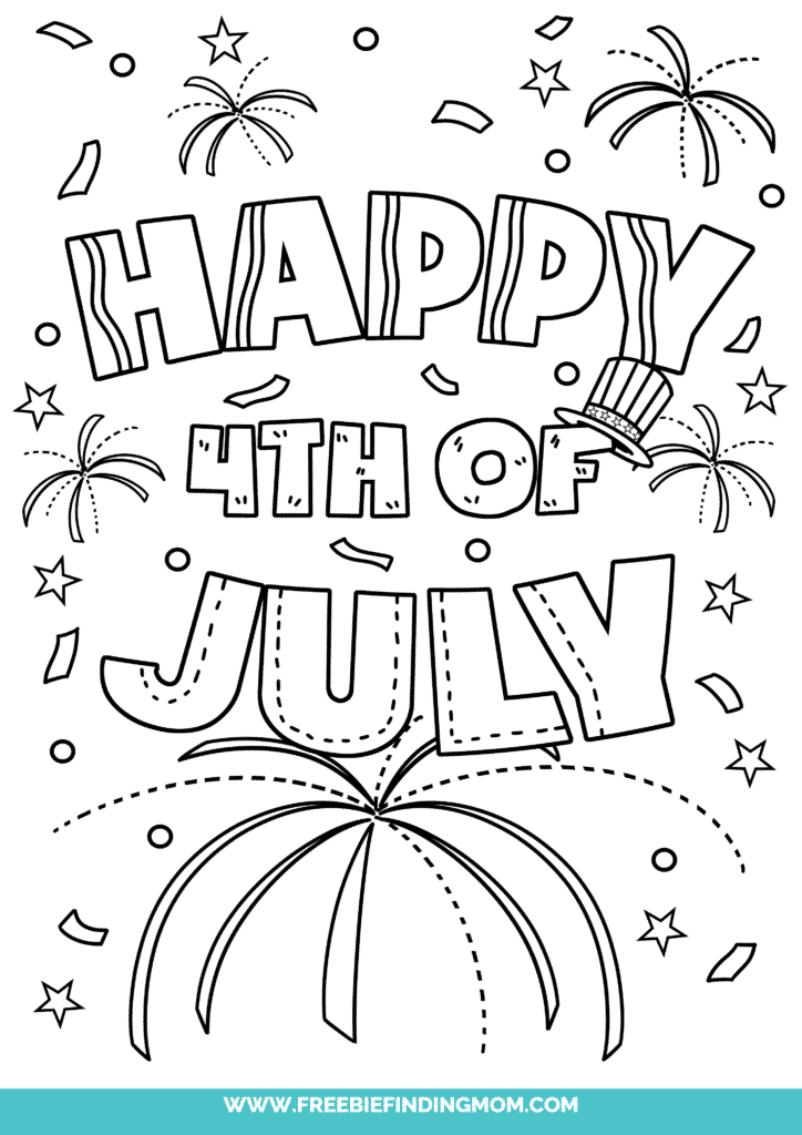 Free printable th of july coloring pages