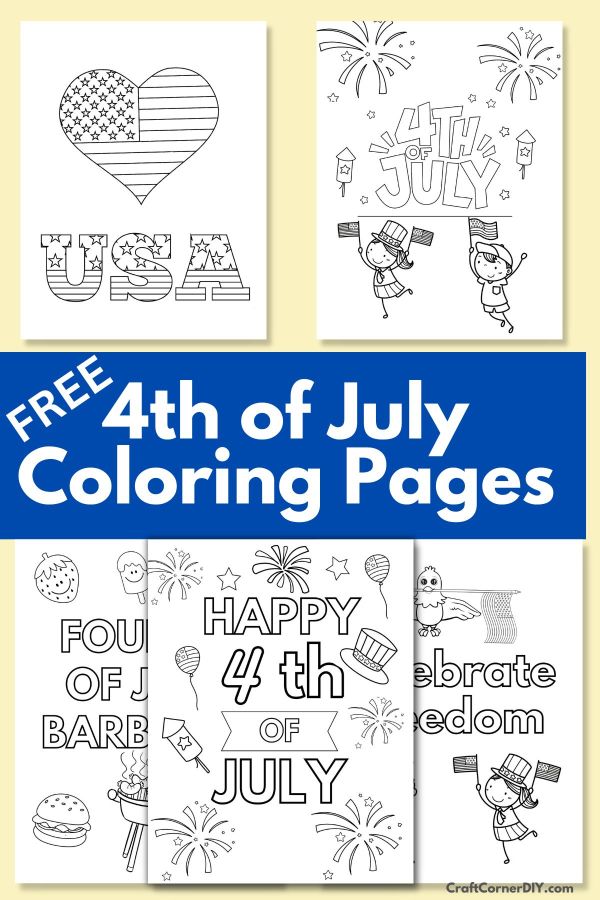 Fourth of july coloring pages free printable craft corner diy