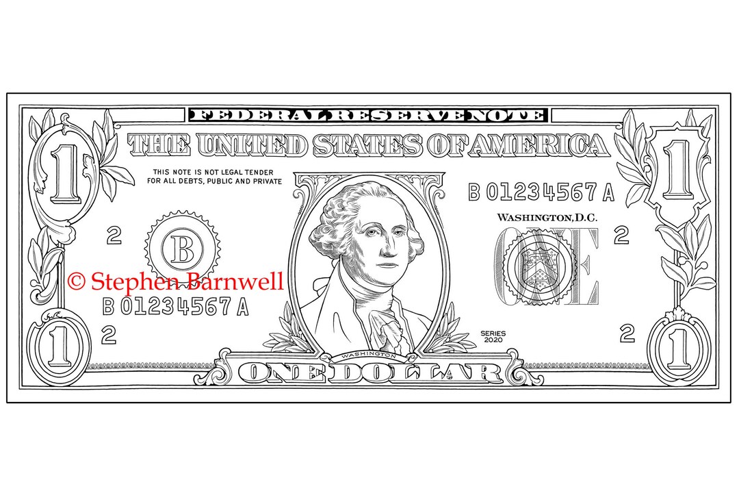 Coloring page color of money colouring page digital download