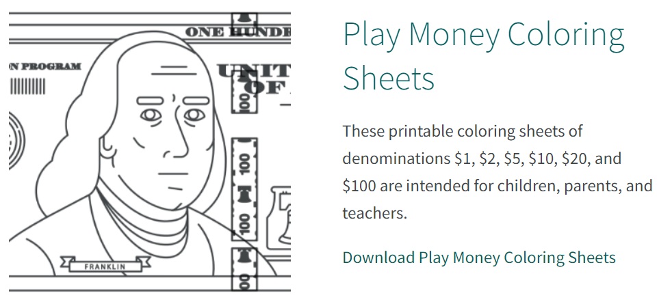 Best money coloring pages both coins bills