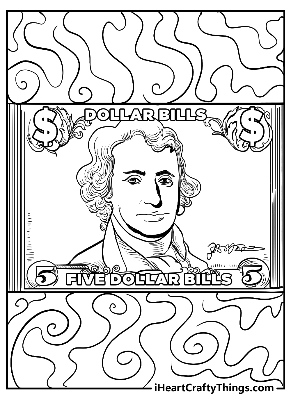 Printable money coloring pages updated