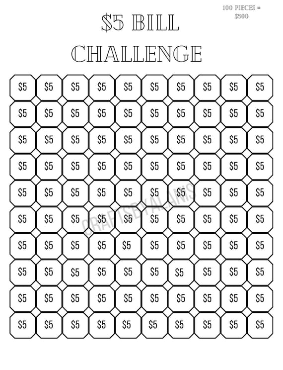 Dollar bill challenge printable savings challenge savings tracker budget dollars money challenge craftsbyalanis digitalsbyalanis