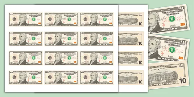 Dollar bill template math resources usa