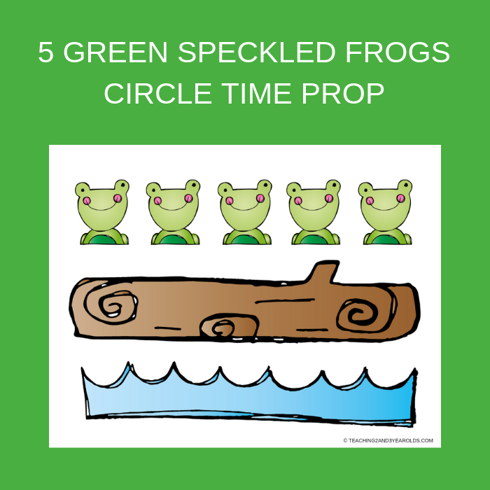 Free five green speckled frogs printable