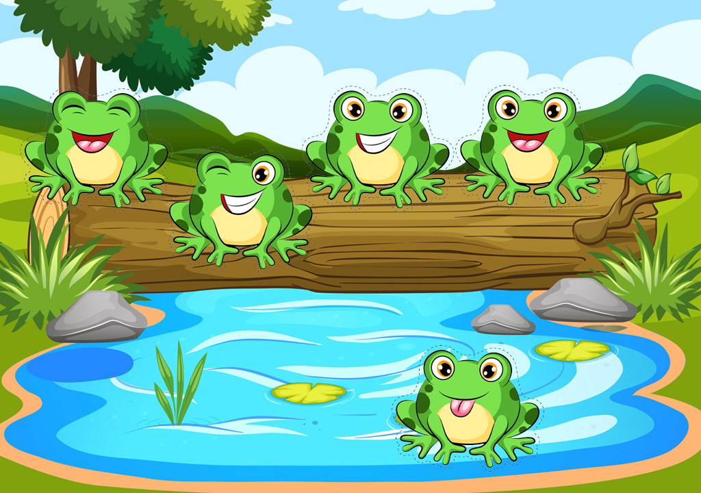 Free five little speckled frogs printable counting game