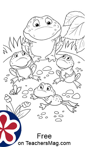 Free five little speckled frogs printable counting game