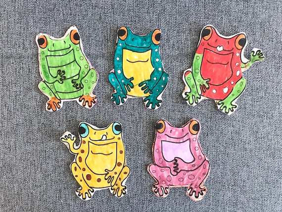 Instant download coloring page five little speckled frogs printable kids activity toddler activity learning for children